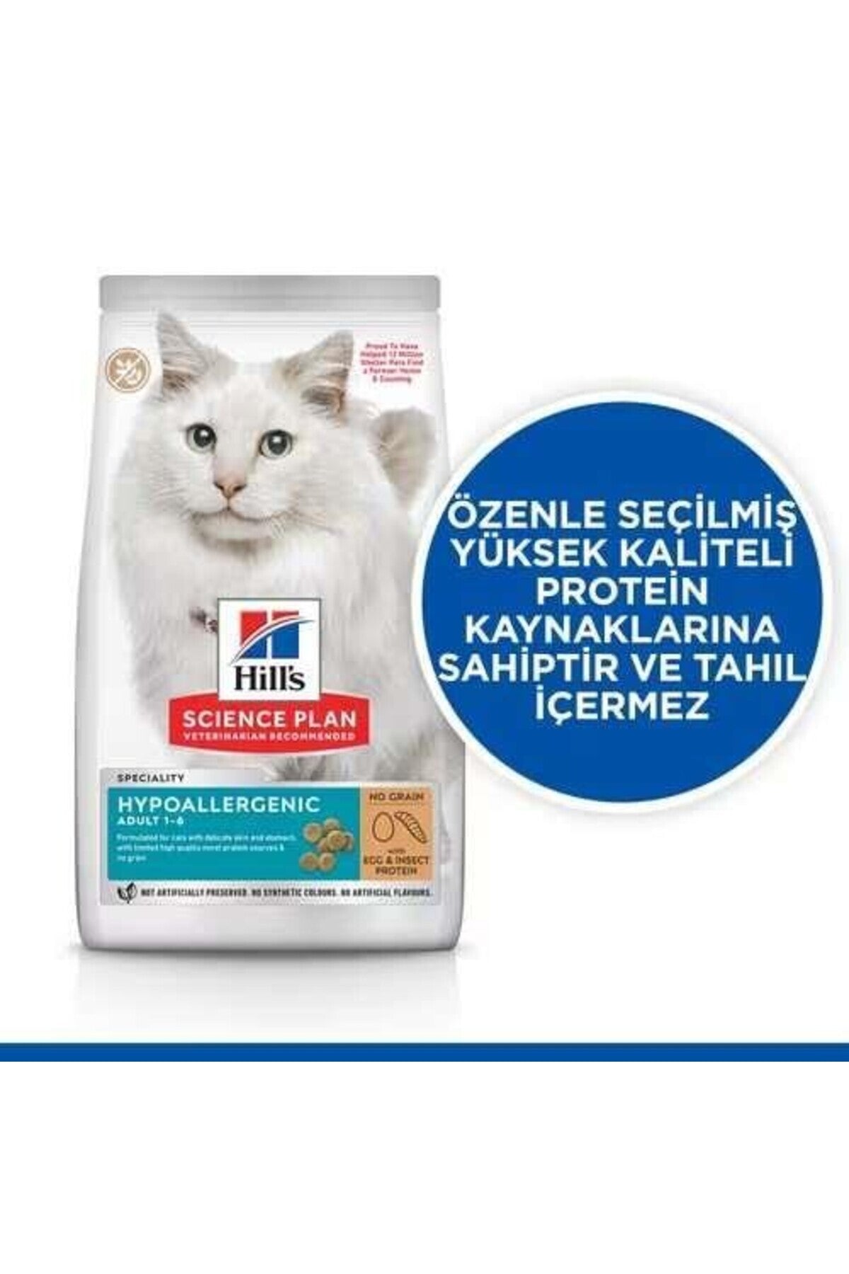 SCIENCE PLAN Hypoallergenic Yumurta ve Böcek Proteinli Yetişkin Kedi Maması 1,5 Kg