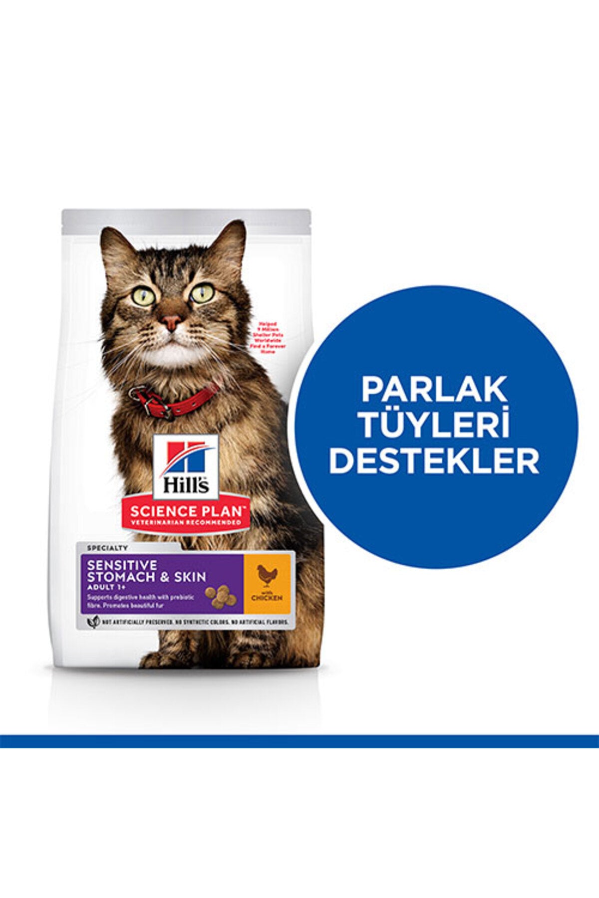 Hill’s SCIENCE PLAN Adult Sensitive Stomach&Skin Chicken Tavuklu Yetişkin Kedi Maması 1,5 Kg