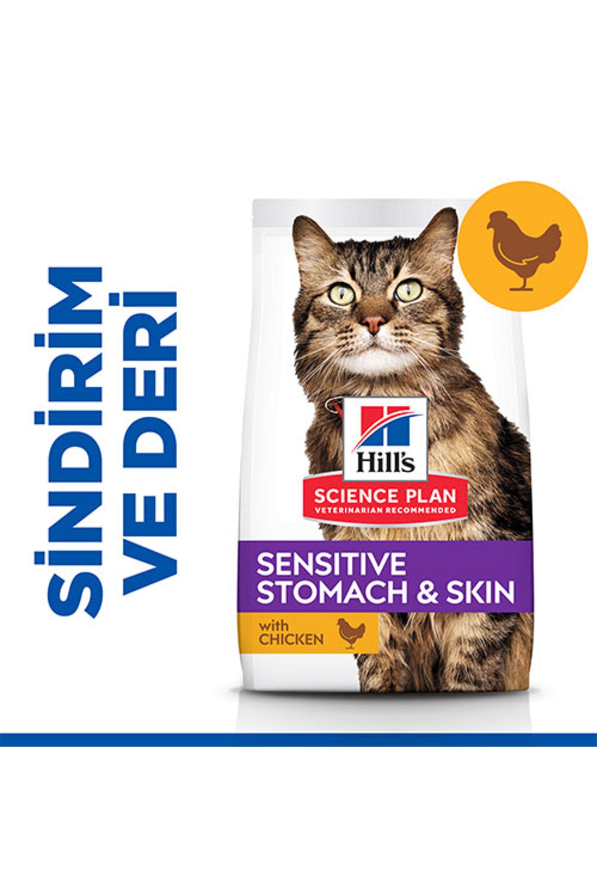 Hill’s SCIENCE PLAN Adult Sensitive Stomach&Skin Chicken Tavuklu Yetişkin Kedi Maması 1,5 Kg