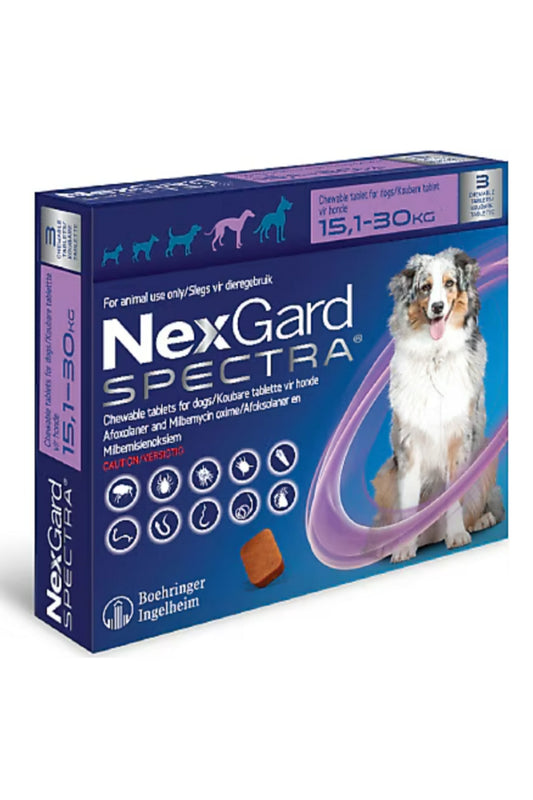 Nex-gard Spectra 15-30 Kg Köpek İç ve Dış Parazit Tableti (3 Tablet) - 3 Aylık Tam Kapsamlı Koruma
