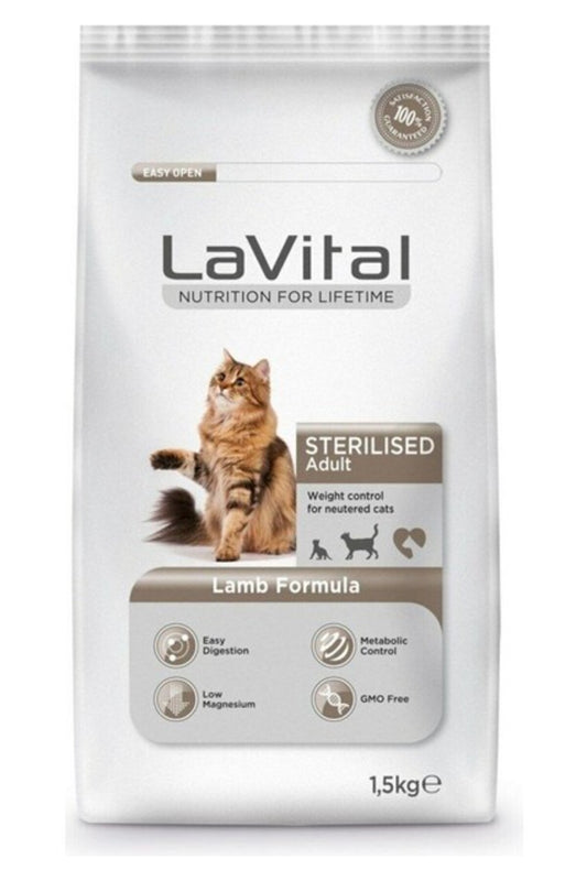 La Vital Sterilesed Kuzu Etli Kısırlaştırılmış Yetişkin Kedi Maması 12 KG