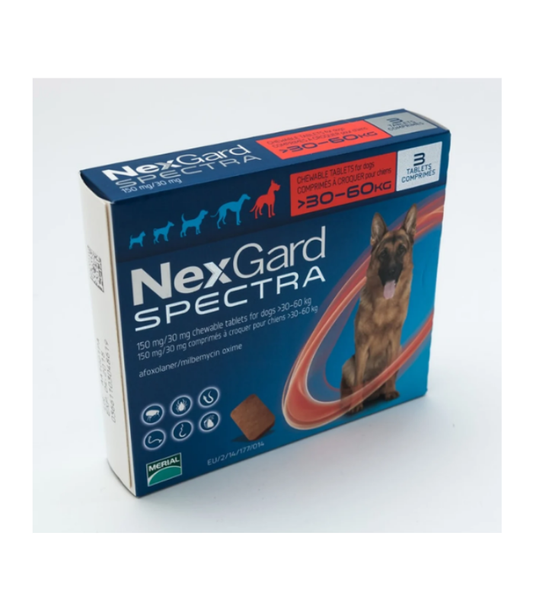 Nexgard Spectra 30 - 60 Kg Orta Irk Köpek İç Dış Parazit Çiğneme Tableti (3 Adet)